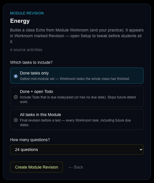 Module Revision Echo generator